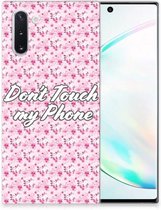 Geschikt voor Samsung Galaxy Note 10 Silicone-hoesje Flowers Pink DTMP