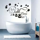 Muurtekst Bath Time M zwart