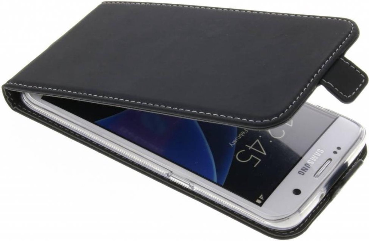 Accezz Hoesje Geschikt voor Samsung Galaxy S7 Edge Hoesje Met Pasjeshouder - Accezz Flipcase - Zwart