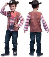 Cowboy shirt met 3D print voor kids 6-7 jaar (128)