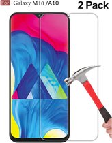 2x Screenprotector Tempered Glass Glazen Gehard Screen Protector 2.5D 9H (0.3mm) - Glasplaatje Geschikt voor: Samsung Galaxy M20