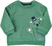 Me Too - sweatshirt - gestreept - groen - Maat 86