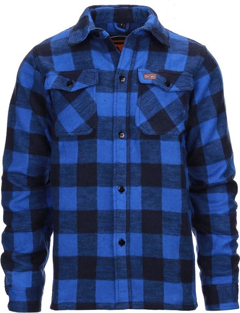 Longhorn - Lumberjack flannel shirt (kleur: Zwart/Blauw / maat: XL) | bol.