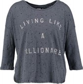 Catwalk junkie grijs loose fit shirt 3/4 mouw - valt ruim - Maat XS