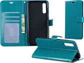 Hoesje Geschikt voor Samsung Galaxy A50 Hoesje Book Case Hoes Portemonnee Cover Walletcase - Hoes Geschikt voor Samsung A50 Hoes Bookcase Hoesje - Turquoise