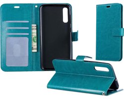 Hoesje - Geschikt voor Samsung Galaxy A50 - Luxe Bookcase - Walletcase Hoes - Portemonnee - Cover - Telefoonhoes - Turquoise