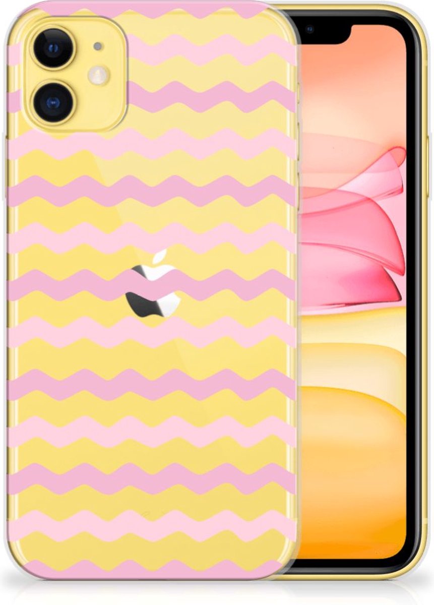 Apple iPhone 11 TPU bumper Waves Roze