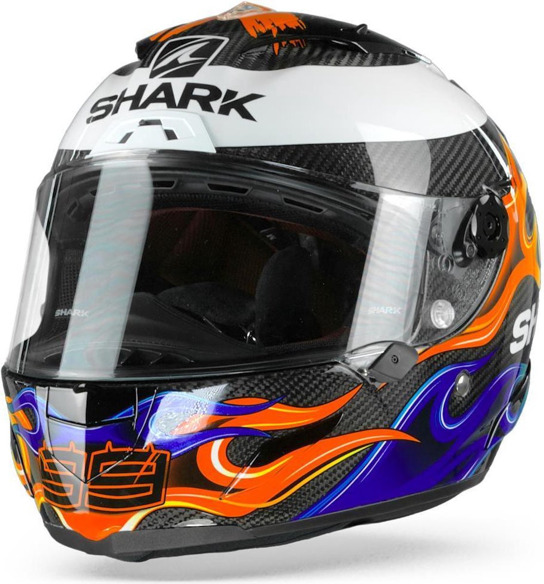 Shark Race-R Pro Carbon Lorenzo 2019 Carbon Blauw Rood Integraalhelm - Motorhelm - Maat S