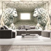 Fotobehang - Mysterie van 2 leeuwen II, premium print vliesbehang