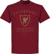 Liverpool Champions Of Europe 2019 Logo T-Shirt - Rood - XL