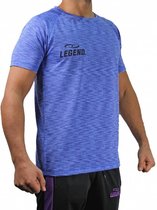 Legend Sports Dryfit Sportshirt Melange Blauw Maat S