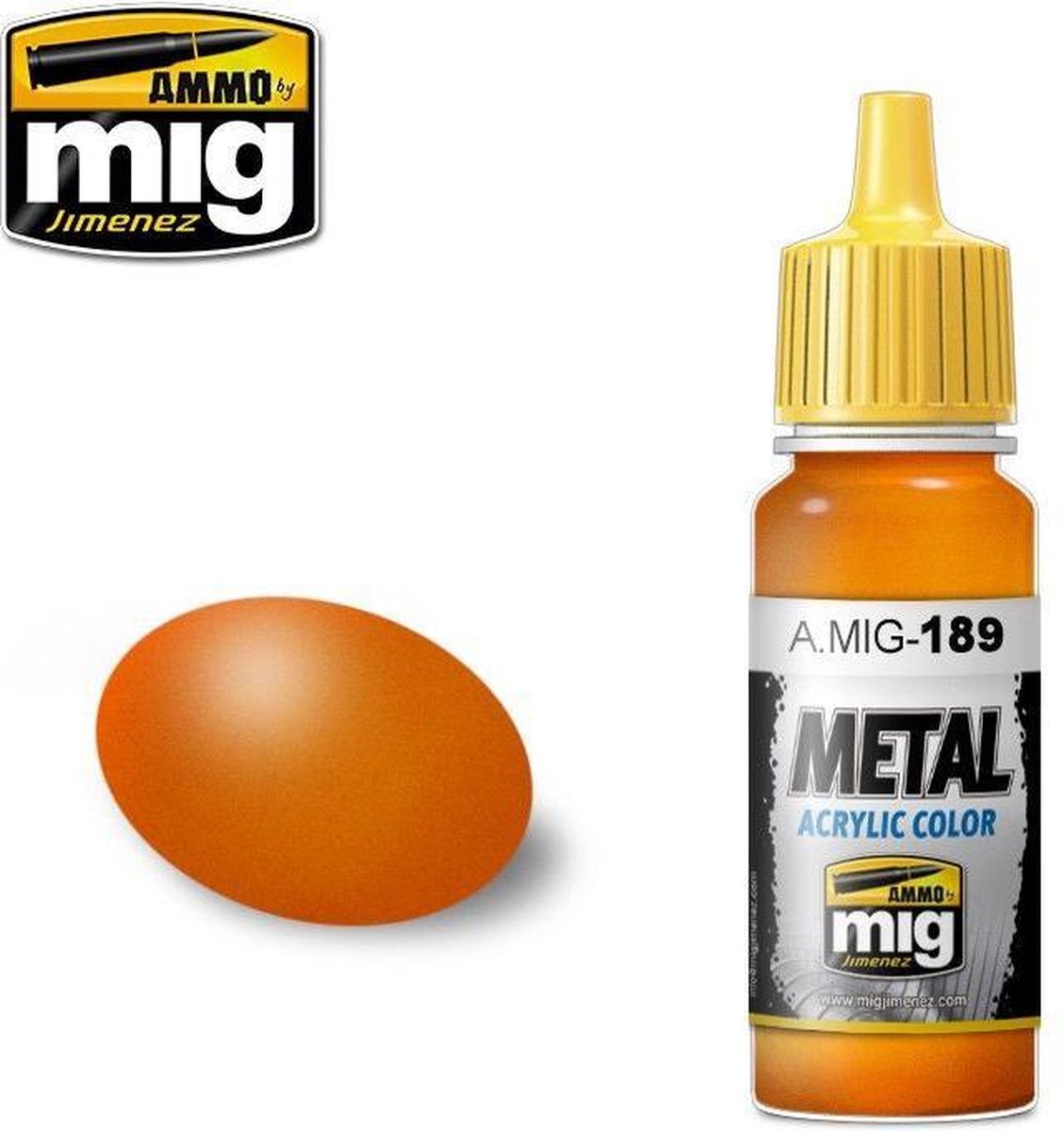 AMMO MIG 0189 Orange - Metallic - Acryl Verf flesje