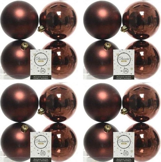 compleet Manoeuvreren Stationair 16x Mahonie bruine kunststof kerstballen 10 cm - Mat/glans - Onbreekbare  plastic... | bol.com