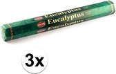 3x Eucalyptus wierook - 20 stokjes / geurstokjes