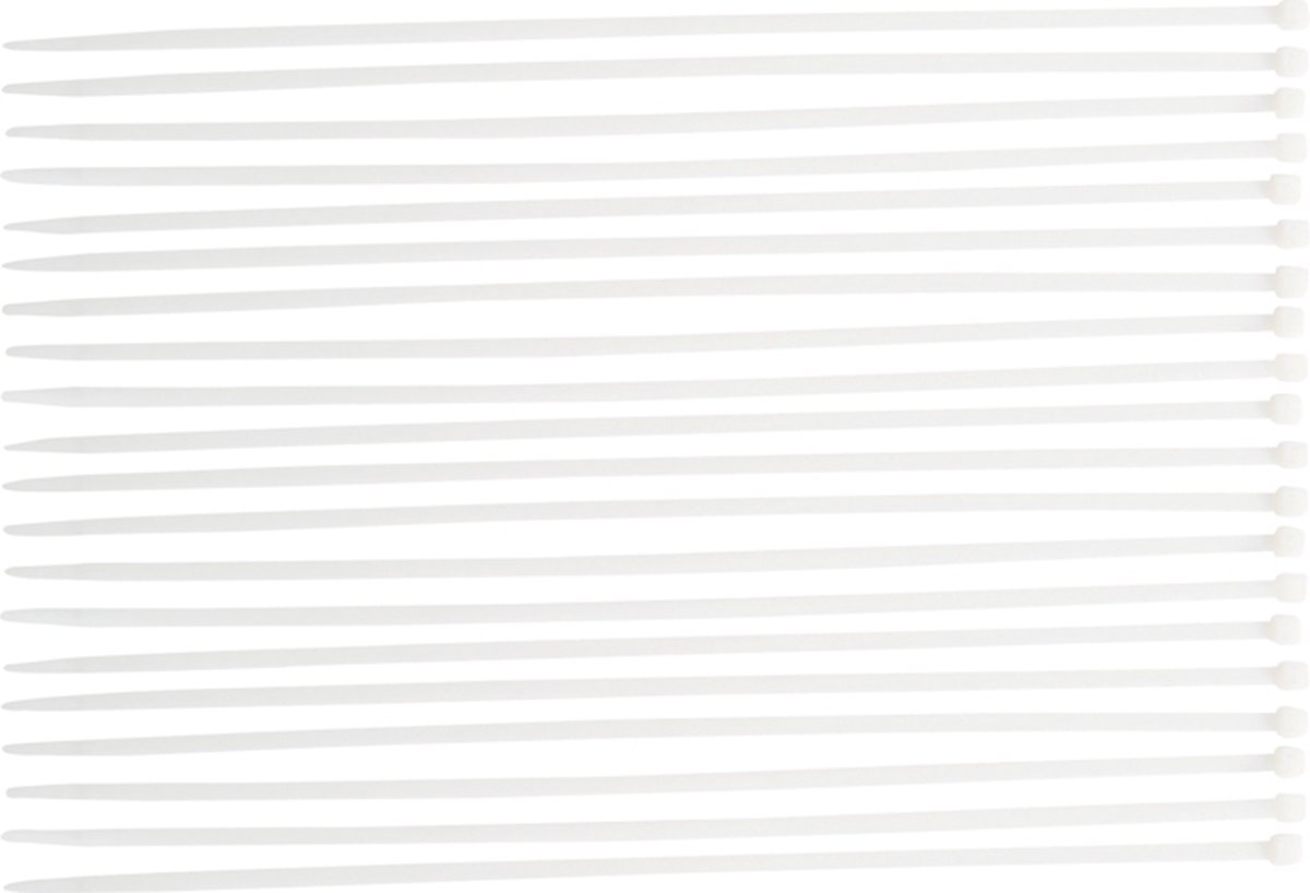 BGS 80776 - Assortiment de colliers plastique | blanc | 8,0 x 600 mm | 20 pièces