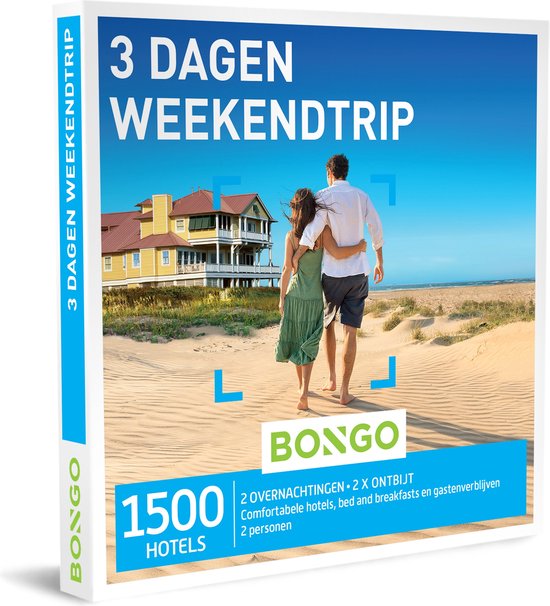 Bongo Bon - 3 Dagen Weekendtrip Cadeaubon - Cadeaukaart cadeau voor man of vrouw | 1500 hotels in de stad of op het platteland