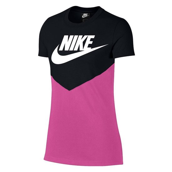 Nike Sportswear Heritage shirt dames zwart/roze | bol.com