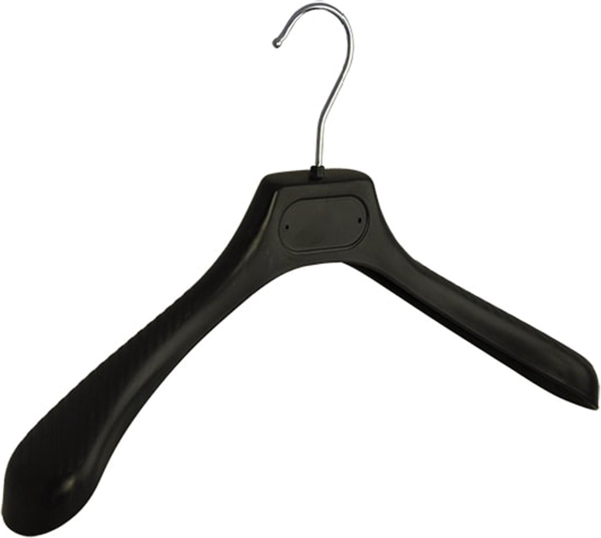 De Kledinghanger Gigant - 10 x Mantel / kostuumhanger kunststof zwart met schouderverbreding, 39 cm