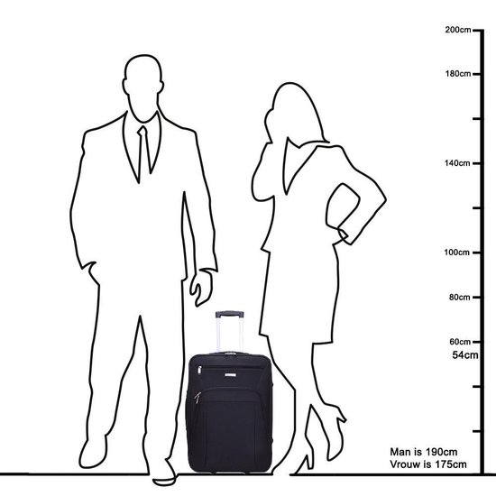 Decent Basic-Line Handbagage Trolley 53 cm - Zwart - Decent