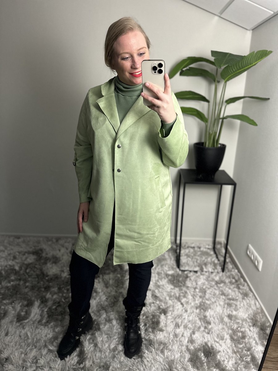 Carjoline Faux Suede Coat OTW Reseda