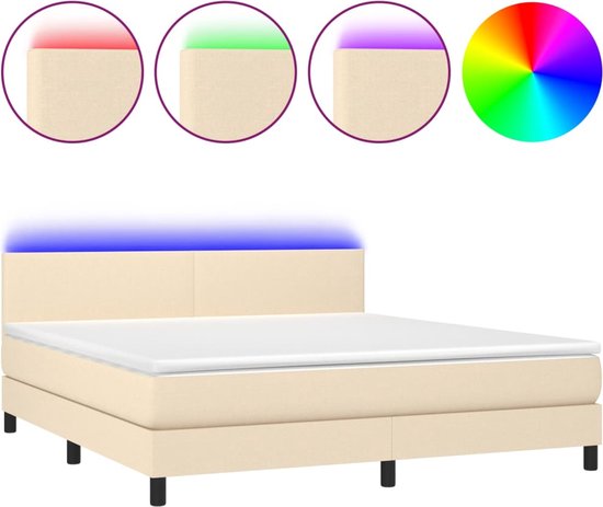 vidaXL-Boxspring-met-matras-en-LED-stof-crèmekleurig-180x200-cm