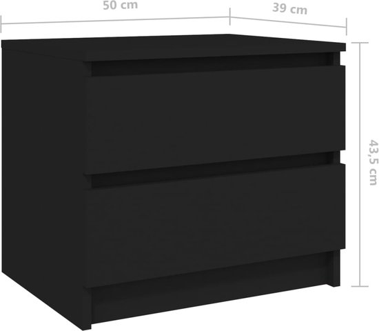 vidaXL-Nachtkastjes-2-st-50x39x43,5-cm-bewerkt-hout-zwart