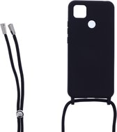 Ketting silicone telefoonhoesje Geschikt voor: Xiaomi Redmi 9C - TPU - Silicone - Zwart - ZT Accessoires