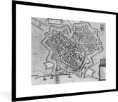 Cadre photo avec affiche - Plan de la ville - Zutphen - Antique - 80x60 cm - Cadre pour affiche