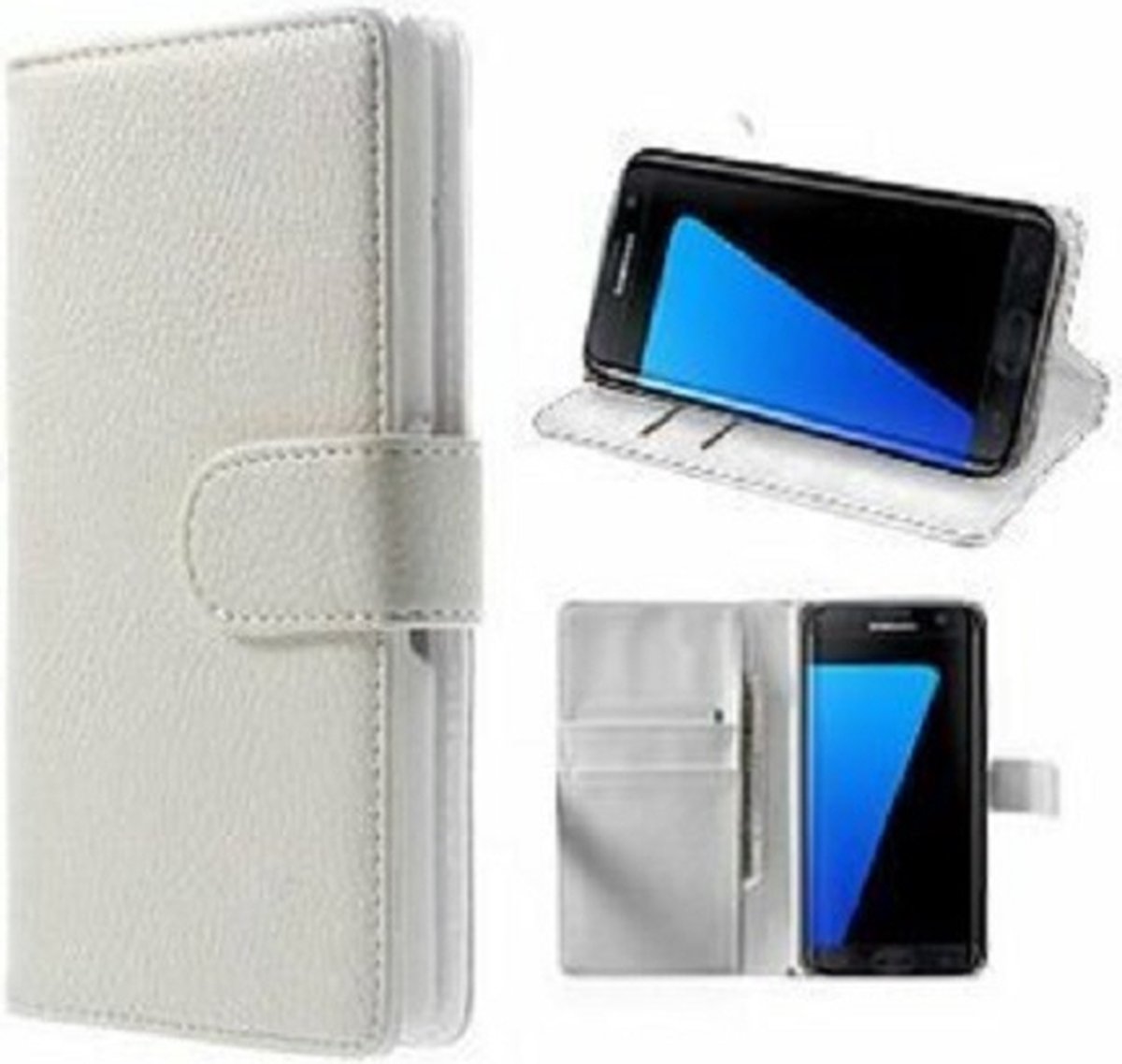 Samsung S7 EDGE Hoesje Met Pasjeshouder Bookcase Wit