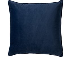 Dutch Decor FINN - sierkussen 45x45 cm - velvet - effen kleur - Insignia Blue - donkerblauw - Inclusief binnenkussen - Luxe kussens voor woonkamer & bank