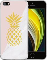 Hoesje Geschikt voor iPhone SE 2020 Hoesje Siliconen Case Hoes - Hoes Geschikt voor iPhone SE (2020) Hoes Cover Case - Ananas