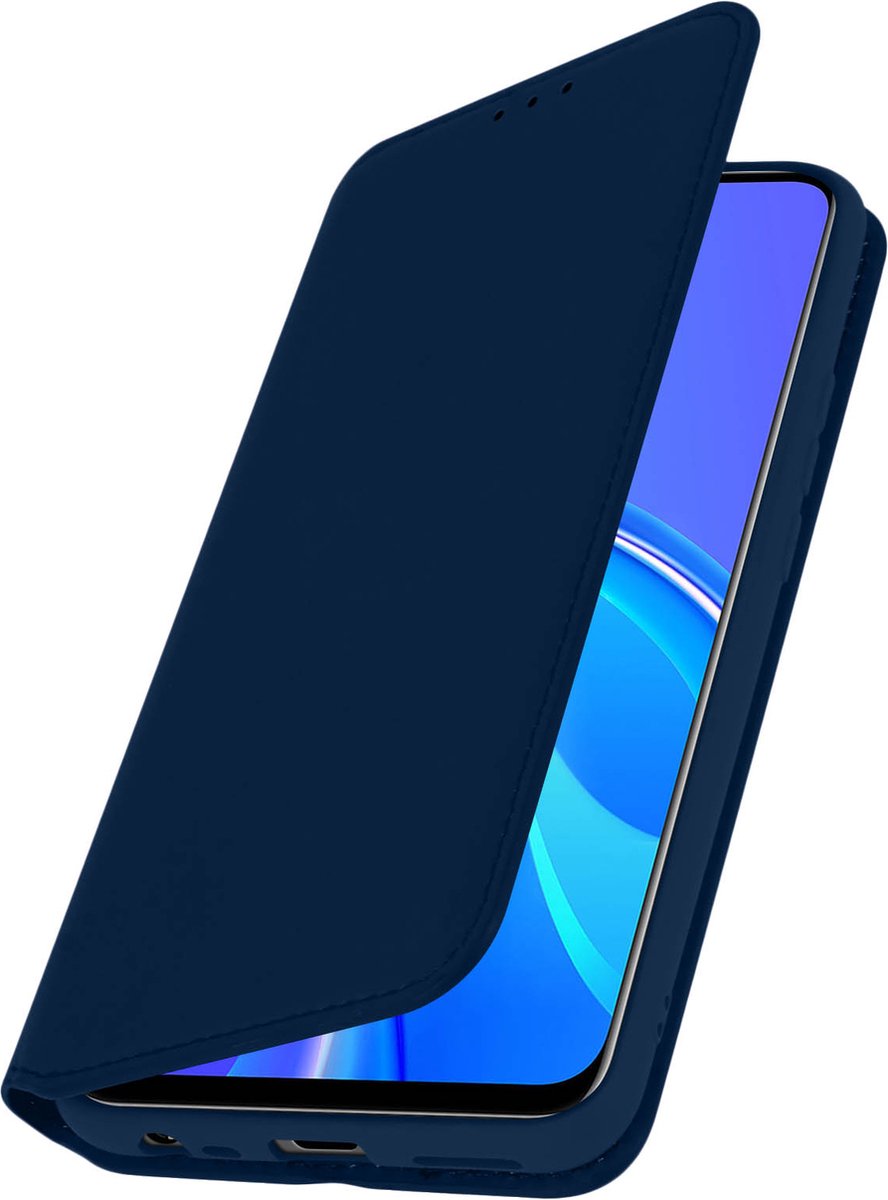 Hoes Geschikt voor Xiaomi Redmi 9 klep portefeuille, video standaard donker blauw