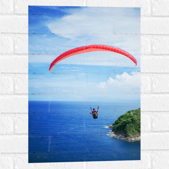 WallClassics - Muursticker - Zweefvlieger boven het Water - 40x60 cm Foto op Muursticker