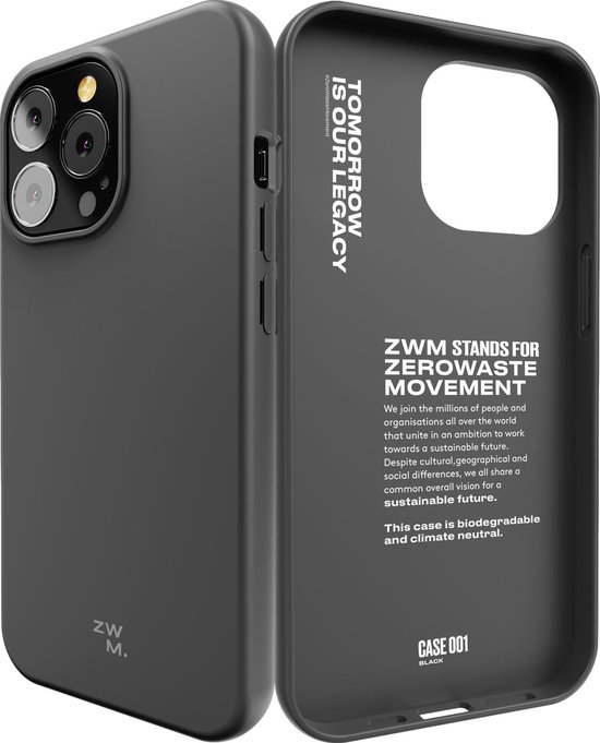 Phonecase iPhone 13 Pro, Compostable Phonecase ZWM INKY BLACK DESIGN