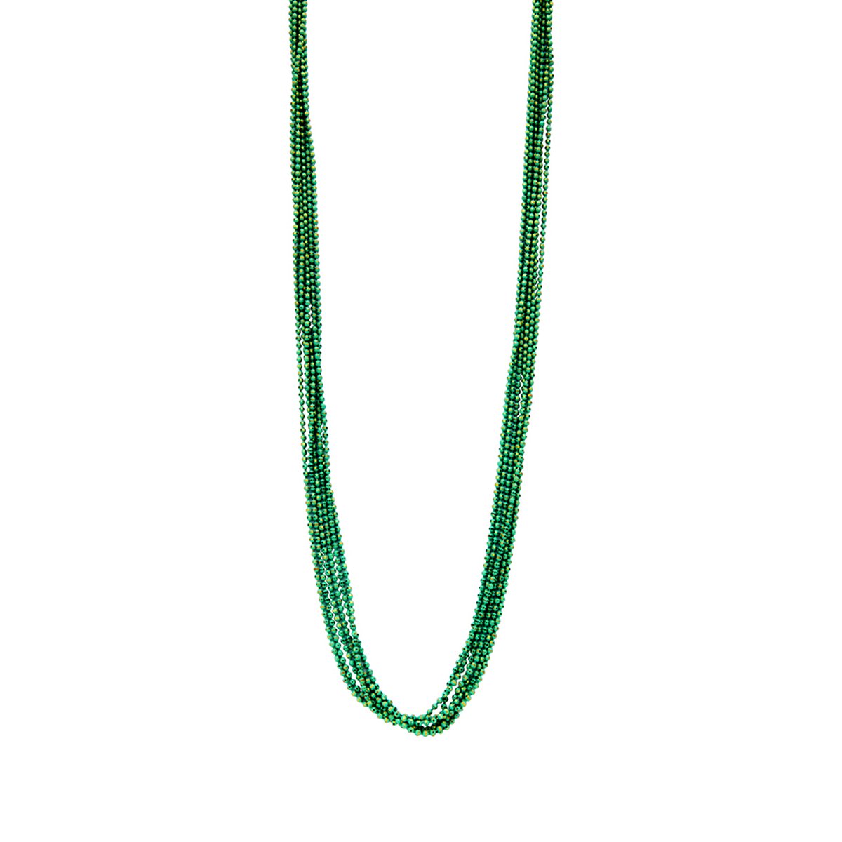 Les Cordes - Halsketting - Collier - DETTELANG - Kleur Groen - Metaal - Sieraad Dames - Juwelen - Statement ketting