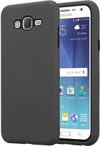 Cadorabo Hoesje geschikt voor Samsung Galaxy J7 2015 in KWART GRIJS - Hybride beschermhoes met TPU siliconen binnenkant en 2-delige kunststof buitenkant