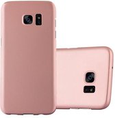 Cadorabo Hoesje voor Samsung Galaxy S7 EDGE in METAAL ROSE GOUD - Hard Case Cover beschermhoes in metaal look tegen krassen en stoten