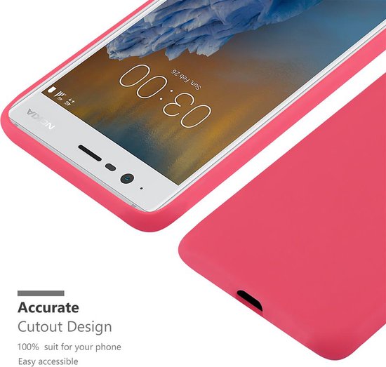 Coque Cadorabo pour Nokia 3 2017 en ROUGE CANDY - Coque de protection en silicone TPU souple