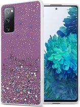 Cadorabo Hoesje geschikt voor Samsung Galaxy S20 FE in Paars met Glitter - Beschermhoes van flexibel TPU silicone met fonkelende glitters Case Cover Etui
