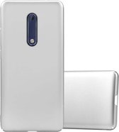 Cadorabo Hoesje geschikt voor Nokia 5 2017 in METAAL ZILVER - Hard Case Cover beschermhoes in metaal look tegen krassen en stoten