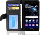 Cadorabo Hoesje voor Huawei P10 in ZWARTE OXIDE - Beschermhoes met magnetische sluiting en 3 kaartsleuven Book Case Cover Etui