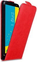 Cadorabo Hoesje geschikt voor Samsung Galaxy J6 2018 in APPEL ROOD - Beschermhoes in flip design Case Cover met magnetische sluiting