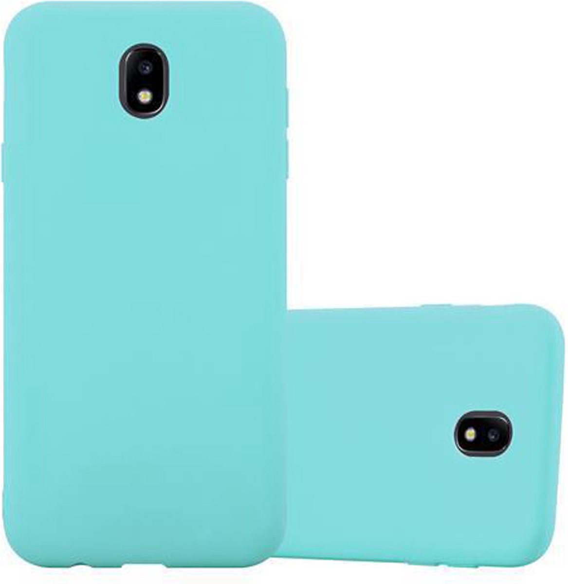Cadorabo Hoesje geschikt voor Samsung Galaxy J7 2017 in CANDY BLAUW - Beschermhoes gemaakt van flexibel TPU silicone Case Cover