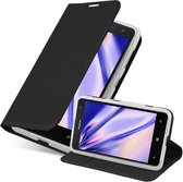 Cadorabo Hoesje voor Nokia Lumia 625 in CLASSY ZWART - Beschermhoes met magnetische sluiting, standfunctie en kaartvakje Book Case Cover Etui