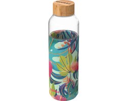 Quokka Drinkfles Flow Tropical Glas 660 Ml Blauwgroen