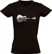 Natuur Gitaar Dames T-shirt - muziek - rock - concert - festival - hardrock - band - heavy metal - gitarist - landschap - reflectie