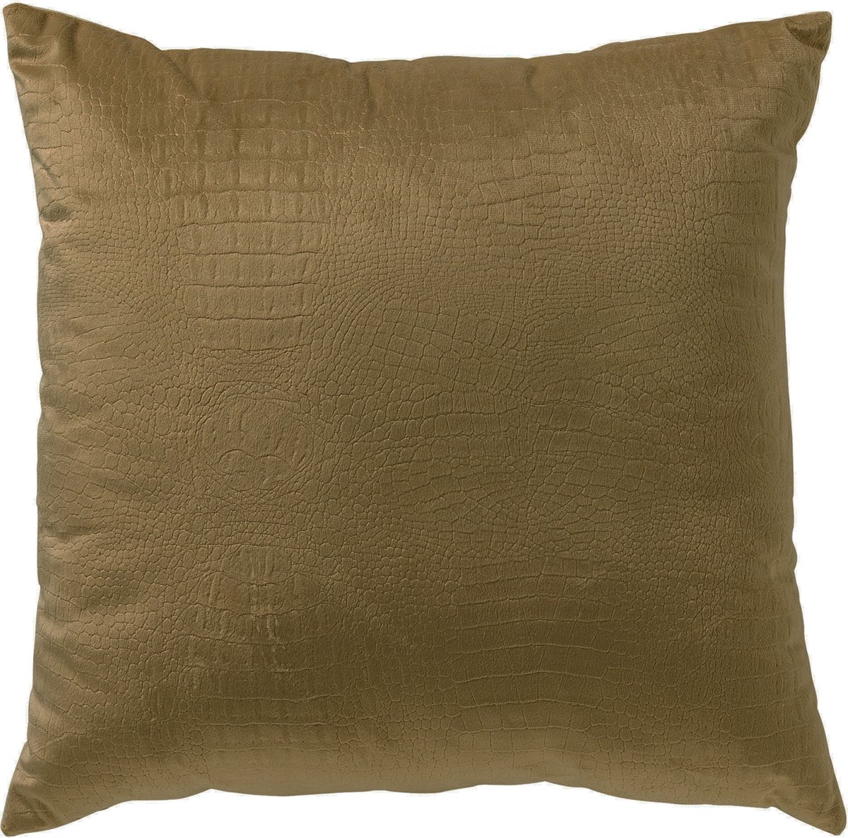 Dutch Decor CROCO - sierkussen 40x40 cm - krokoprint - Military Olive - groen - Inclusief binnenkussen - Luxe kussens voor woonkamer & bank Olijfgroen