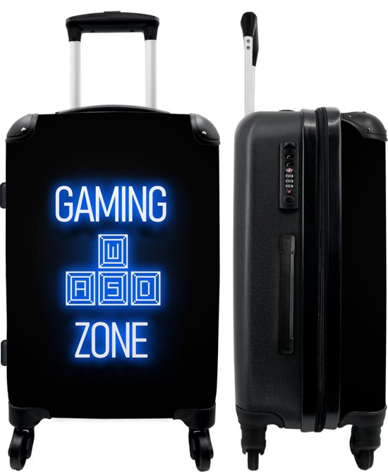 NoBoringSuitcases.com® Valise large - Gaming - Text - Gaming zone - Neon -  Blauw -... | bol.com