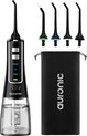 foto van Auronic Waterflosser - Elektrisch - Monddouche - 3 Standen - 4 Opzetstukjes - 300 ml - Zwart