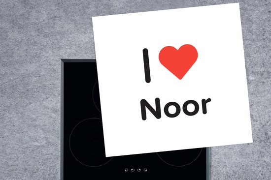KitchenYeah® Inductie beschermer 78x78 cm - I love - Noor - Meisje - Kookplaataccessoires - Afdekplaat voor kookplaat - Inductiebeschermer - Inductiemat - Inductieplaat mat